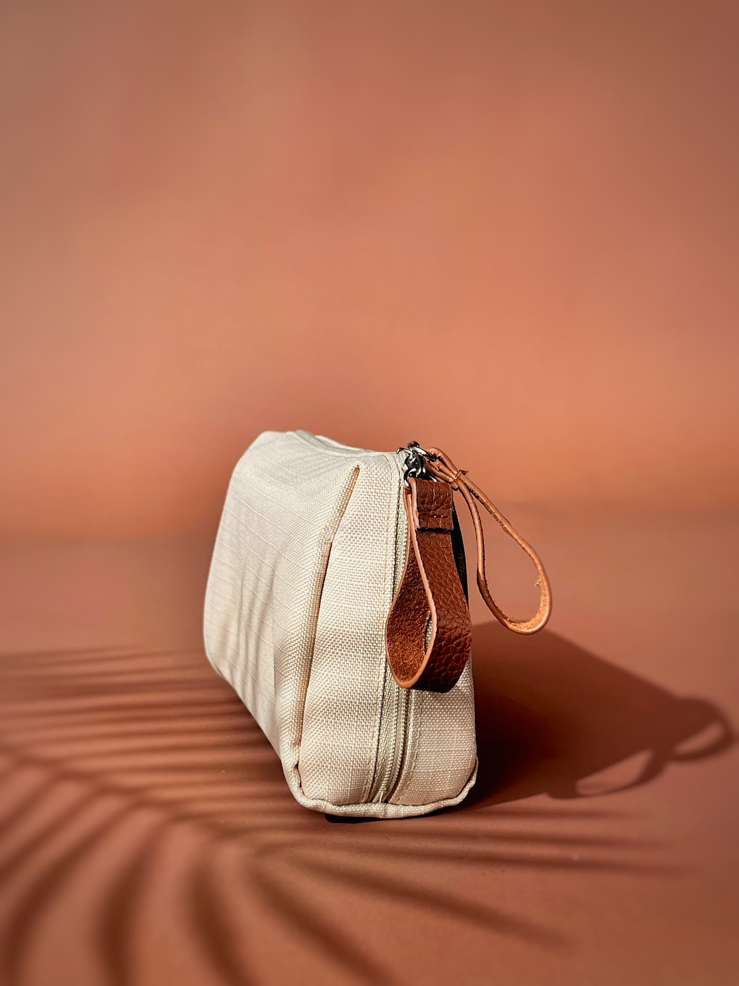 Dofre Beige Rustic Pouch – Stylish & Compact Makeup Organizer