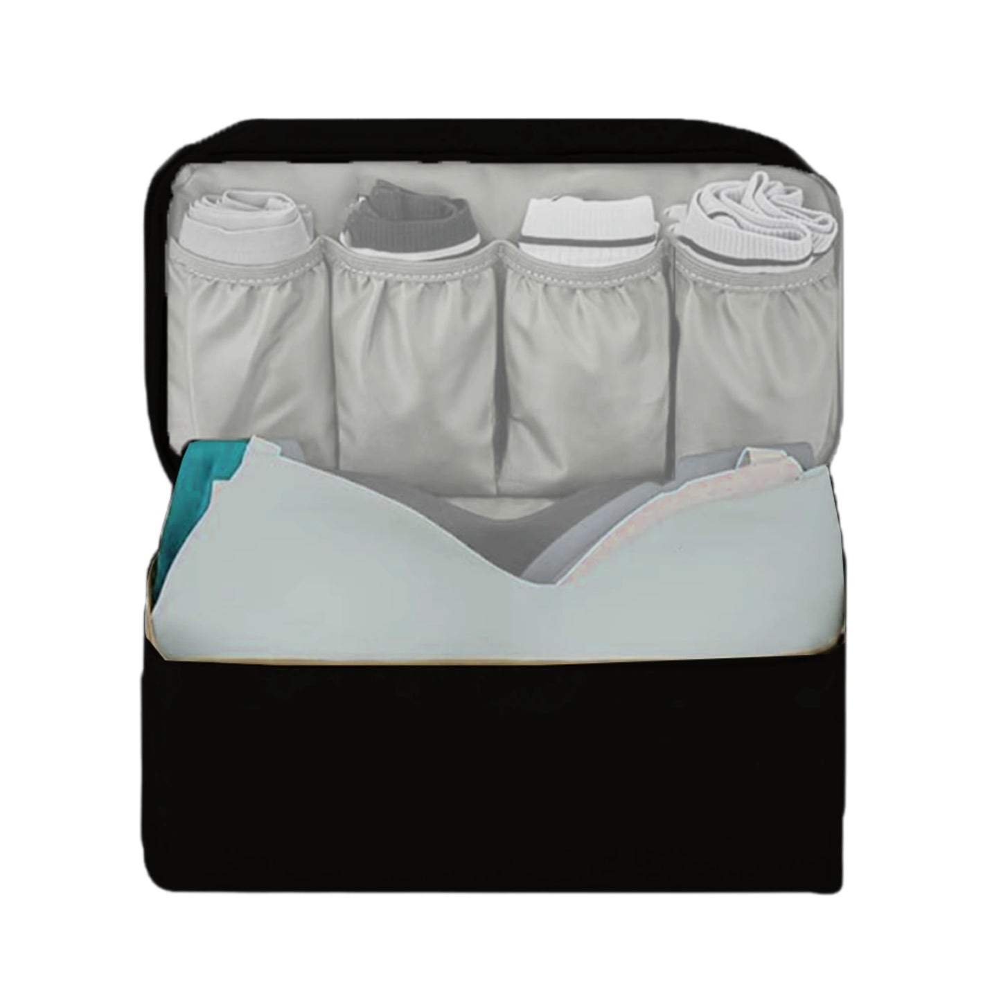 Durable travel organizer for lingerie, underwear, and small essentials.