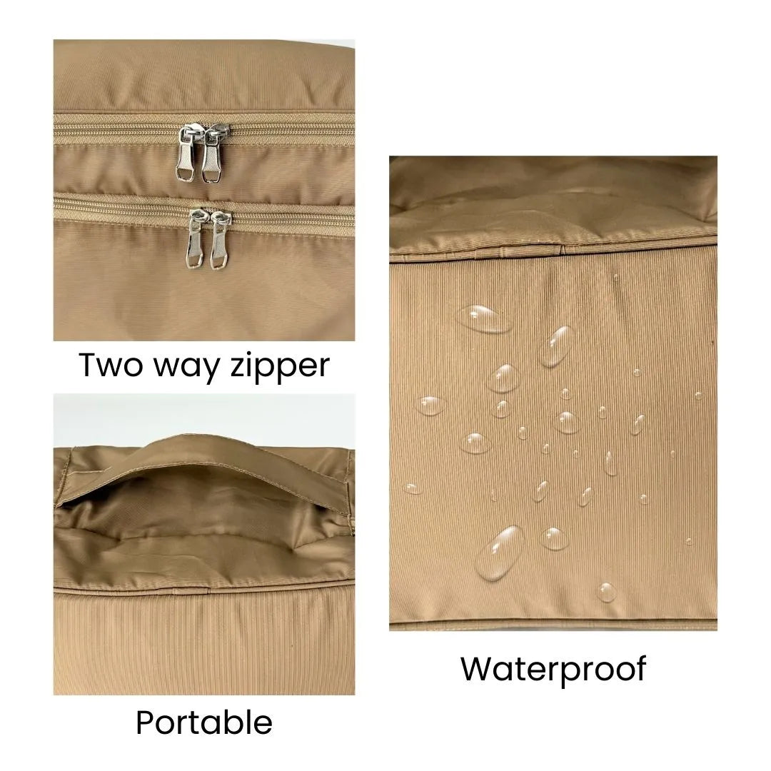 Multi-pocket undergarment bag with zipper, perfect for organized packing.
