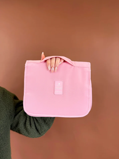 Small Foldable Toiletry Bag - Pink