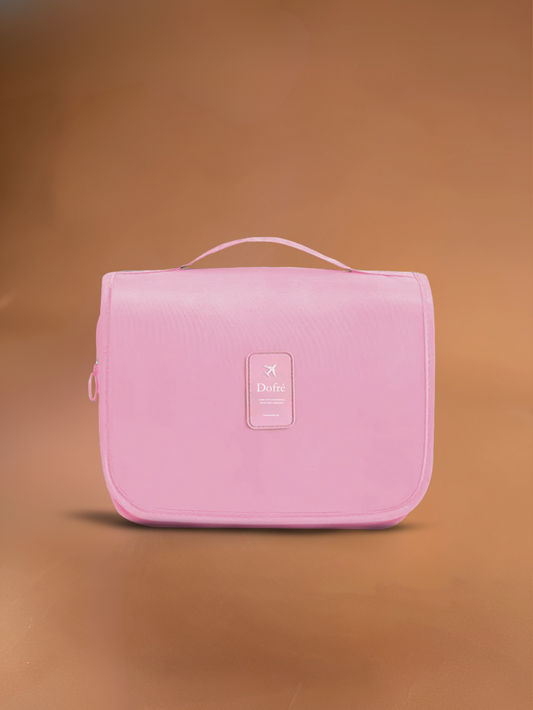 Small Foldable Toiletry Bag - Pink