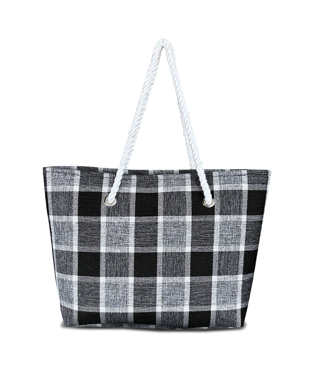 Dofre Cleo Jute Handbag - Black and White